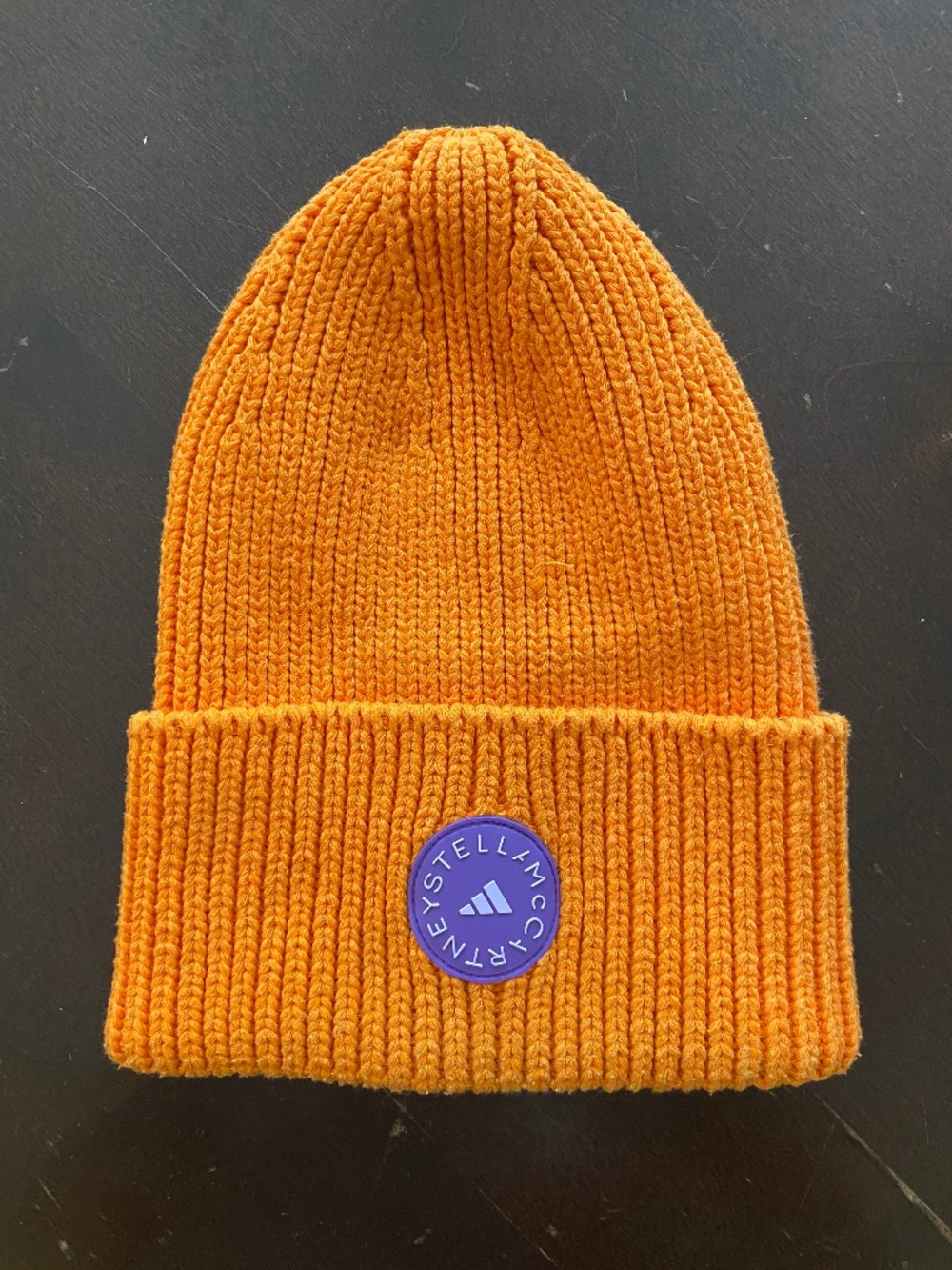 Adidas by Stella McCartney Ribbed Beanie Tuque Orange